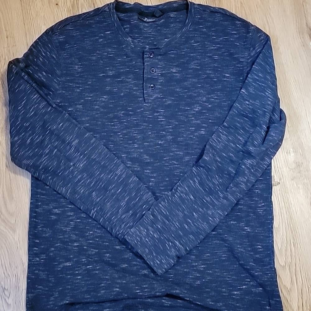 Mens Marc Anthony Slim Fit Black Henley Long Sleeve Thermal Tee Size Large